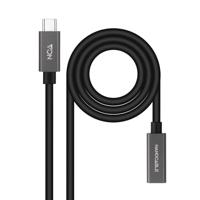 NANOCABLE 10.01.4401-L150 - USB 3.2 Gen2x2 20 Gbit/s 3A-kabel, 4K/60 Hz, USB-C-stekker naar USB-C-aansluiting, zwart, 1,5 m