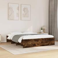 vidaXL Bedframe zonder matras hout gerookt eikenkleurig 150x200 cm