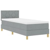 vidaXL Boxspringbed met Matras & LED Lichtgrijs 80x200 cm Stof