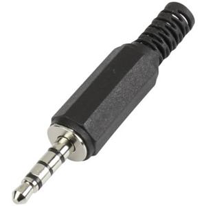 TRU COMPONENTS 595196 Jackplug 3.5 mm Stekker, recht Aantal polen: 4 Stereo Zwart 1 stuk(s)