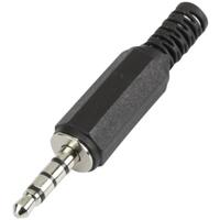 TRU COMPONENTS 595196 Jackplug 3.5 mm Stekker, recht Aantal polen: 4 Stereo Zwart 1 stuk(s) - thumbnail