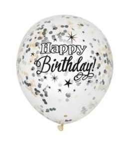 Confetti Ballonnen Happy Birthday - 6 Stuks - Copy