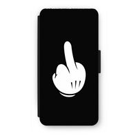 Middle finger black: iPhone 8 Flip Hoesje - thumbnail