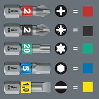 Wera 8740/51/55/67-9/IMP DC 05073980001 Bitset 10-delig Kruiskop Phillips, Kruiskop Pozidriv, Inbus, Binnen-Torx Impactor technologie - thumbnail