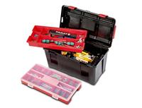 Parat Profi-Line 5812000391 Gereedschapskist Allround L (zonder inhoud, zwart, uitneembaar magazijn voor kleine onderdelen, volume: 21 l, BxDxH 730 mm x 260 mm x 490 mm)