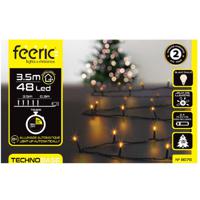 Kerstverlichting - warm wit - 3,5 meter - 48 led lampjes - zwart snoer - op batterijen - thumbnail