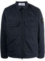 Stone Island surchemise à patch Compass - Bleu