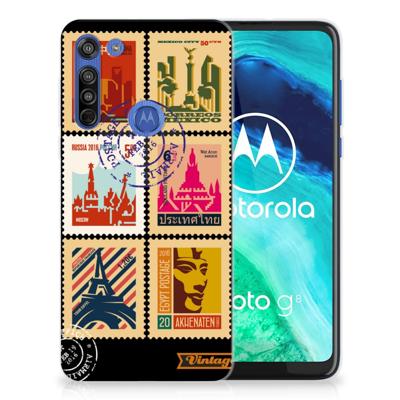 Motorola Moto G8 Siliconen Back Cover Postzegels