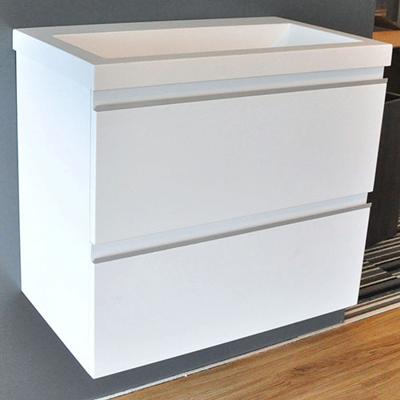 Badkamermeubel Onderkast Luxa Hangend 60x50x35cm MDF Hoogglans Wit Softclose Greeploos