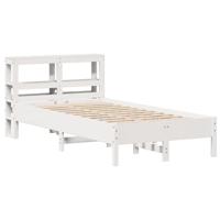 vidaXL Bedframe zonder matras massief grenenhout wit 75x190 cm