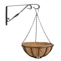 Hanging basket 35 cm van metaal met muurhaak - complete hangmand set