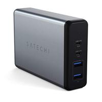 SATECHI 108W USB-C PD Desktop Oplader - 2 USB-C PD & 2 USB-A Poorten - Voor M2/ M1 Macbook Pro/Air, M2/ M1 iPad Pro/Air, iPhone 14 Pro Max/14 Pro/14 Plus (Vs), iPhone 15 Pro Max/15 Pro/15/15 Plus
