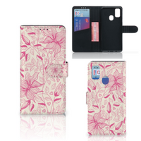 Samsung Galaxy M21 | M30s Hoesje Pink Flowers - thumbnail