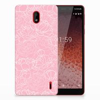 Nokia 1 Plus TPU Case White Flowers