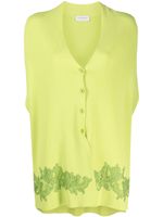 ERMANNO FIRENZE cardigan à fleurs appliquées - Vert