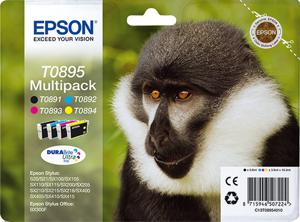 Epson Inktcartridge T0895 Origineel Combipack Zwart, Cyaan, Magenta, Geel C13T08954010