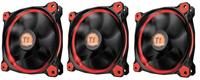 Thermaltake CL-F055-PL12RE-A Riing 12 LED behuizingsventilator, 3-pack rood