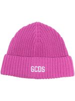 Gcds Kids bonnet en maille à logo brodé - Rose