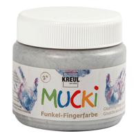 Creativ Company Mucki Vingerverf Zilver Metallic, 150ml