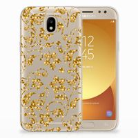 Samsung Galaxy J5 2017 TPU Case Gouden Bloemen - thumbnail