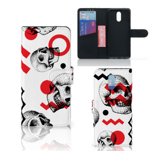 Telefoonhoesje met Naam Nokia 2.3 Skull Red