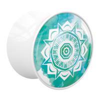 Double Flared Plug met Mandala-design Acryl Tunnels & Plugs