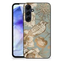 Bloemen Hoesje voor Samsung Galaxy A55 Vintage Bird Flowers - thumbnail