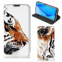 Bookcase Huawei P40 Lite Watercolor Tiger