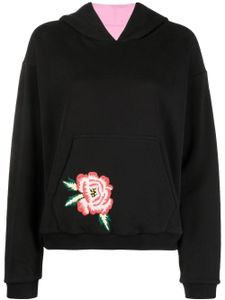 Kenzo hoodie à fleurs brodées - Noir