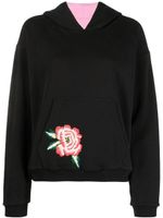 Kenzo hoodie à fleurs brodées - Noir - thumbnail