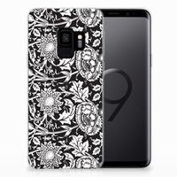 Samsung Galaxy S9 TPU Case Black Flowers - thumbnail