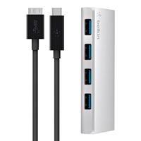 Belkin F4U088Vf 4-Poorts Usb 3.0-Hub + Usb-C-Kabel, Type-C
