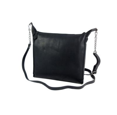 Dames schoudertas ritstas zwart