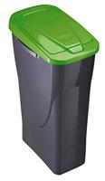 M-Home EcoBin Recycling-afvalemmer met Connect-Ready-bevestigingssysteem, polypropyleen, antraciet/groen, 15 l