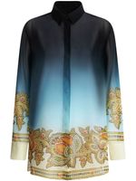 ETRO chemise en soie à fleurs - Bleu