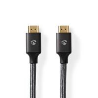 Nedis CVTB34000GY20 High Speed ??hdmi™-kabel Met Ethernet Hdmi™ Connector Hdmi™ Connector 4k@60hz Arc 18 Gbps 2.00 M Rond Katoen Grijs / Gun Metal Grijs Cover Window Box