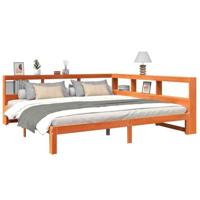 vidaXL Bed met boekenkast zonder matras grenenhout wasbruin 180x200 cm
