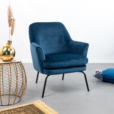 Bendt  Fauteuil 'Kian' Velvet, kleur donkerblauw
