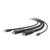 Secure KVM Combo Cable - Kabel voor toetsenbord  muis  video  audio - TAA Compliant - USB, ministekker, DisplayPort (M) naar stereo ministekker, USB type B, DisplayPort (M) - 1.83 m