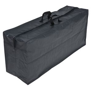 1x Grijze tuinkussens opbergtassen met rits 128 x 57 x 37 cm