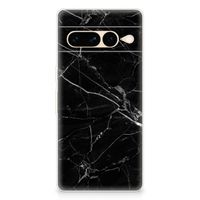 Google Pixel 7 Pro TPU Siliconen Hoesje Marmer Zwart - Origineel Cadeau Vader