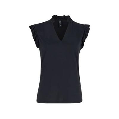 Eksept by Shoeby top Hady met ruches donkergrijs Eksept by Shoeby top Hady met ruches donkergrijs