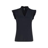 Eksept by Shoeby top Hady met ruches donkergrijs