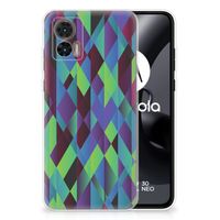 Motorola Edge 30 Neo TPU Hoesje Abstract Green Blue - thumbnail