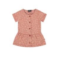 Babyface baby jurk met biologisch katoen oudroze/wit