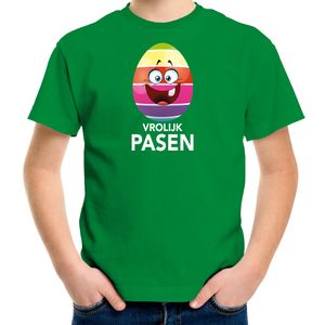 Pasen shirt groen met vrolijk paasei voor kinderen XL (158-164)  -