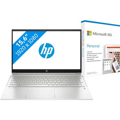 HP Pavilion 15-eh0947nd + Microsoft 365 Personal NL Abonnement 1 jaar HP Pavilion 15-eh0947nd + Microsoft 365 Personal NL Abonnement 1 jaar