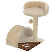 vidaXL Kattenkrabpaal met Sisal Krabpaal Beige Bruin Krabpalen Kat Kattenboom