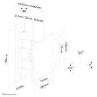 Neomounts FPMA-W810 Monitor-wandbeugel 1-voudig 25,4 cm (10) - 68,6 cm (27) Zilver Kantelbaar, Zwenkbaar - thumbnail