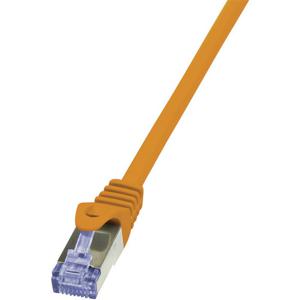 LogiLink CQ3048S RJ45 Netwerkkabel, patchkabel CAT 6A S/FTP 1.50 m Oranje Vlambestendig, Snagless 1 stuk(s)